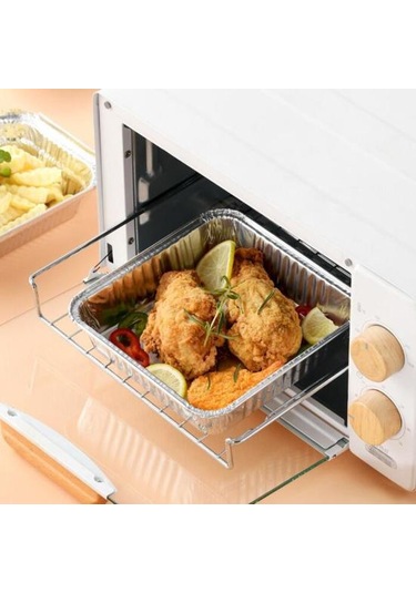 10/30 Adet Tek Kullanımlık Alüminyum Folyo Su Yağ Geçirmez Kare Pişirme Folyo Kutusu Yüksek Sıcaklık Dayanımı Fırın Tepsisi 10 Diğer