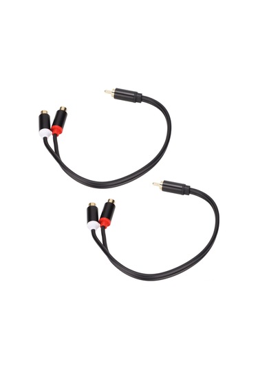 Youtek 2 Adet Rca Bölücü Kablosu - 1 Erkek 2 Dişi Y Tipi, Oksijenli Bakır Teli, Altınaltı Uçlar, 0.3m, Subwoofer/ses Sistemi İçin Mono'dan Stereo'ya Dönüştürücü