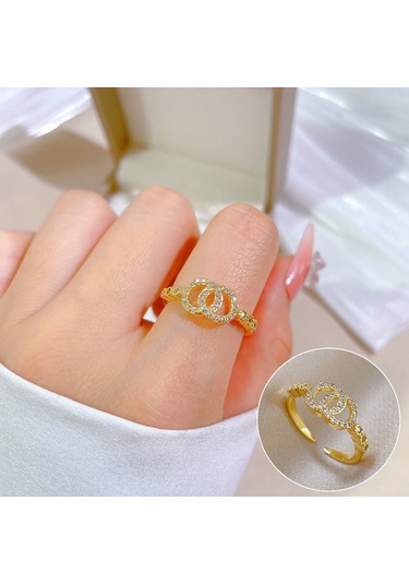 Ayarlanabilir Açıklığa Sahip Zarif Zirkon Yüzük No.46 Çok Renkli