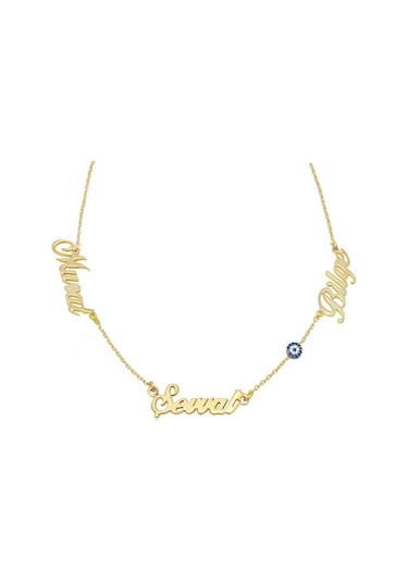 Isim Kolye 3,75 Gram 3 Üç Isimli 14 Ayar Altın N11.35036