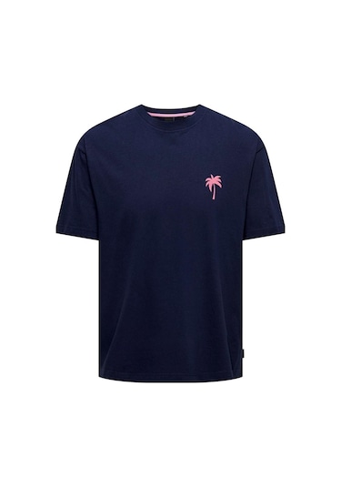 Only & Sons Onsmervyn Lıfe Rlx Summer Ss Tee 22029519 Lacivert 001