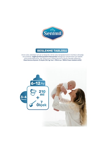 Senimil 2 Mutlu Geceler Bebek Devam Sütü 300 G 2 Adet