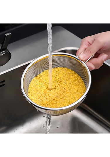 Konesam Stok Çelik Mini El Kolu Sepet, Leblebi Susam Yıkama, Süzme Ve Süzgeç Aleti, Gıda Süzme Sepeti Diğer