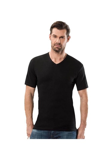 Anıt 1109 Erkek V Yaka Kısa Kol Atlet Ribana Kumaş Renkli 3'Lü