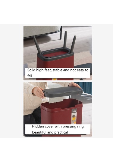 Sones Vitunhoo Tg3450 Uzun Bacaklı Çöp Kutusu Ev Tipi Kapaklı Çöp Kutusu Mürekkep Yeşili Yeşil