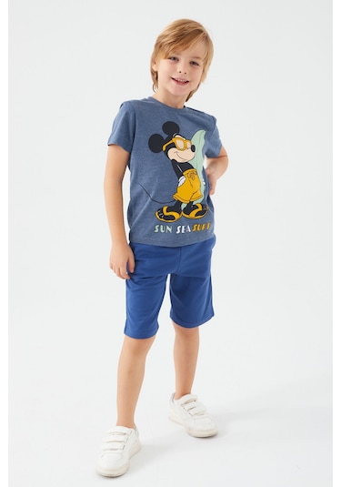 Mickey Mouse Sun Sea Surf Laciert Melanj Erkek Çocuk Bermuda Takım