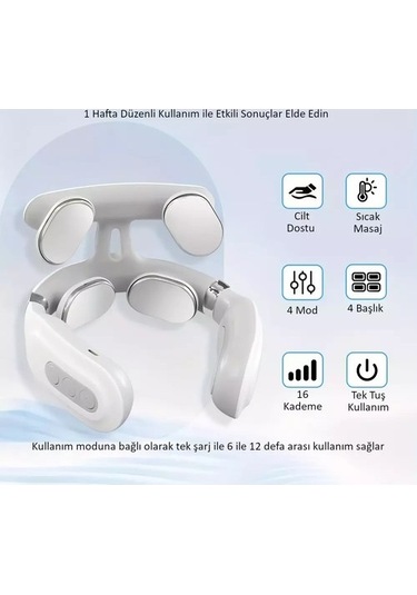 Şarjlı Mikro Elektrikli Omuz Boyun Masaj Aleti 3m2dhx Beyaz