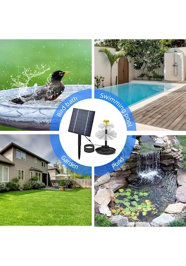 Singree Güneş Enerjili 9 Nozullu Kuş Banyosu Ve Bahçe Çeşmesi Pompası 112 Karakter