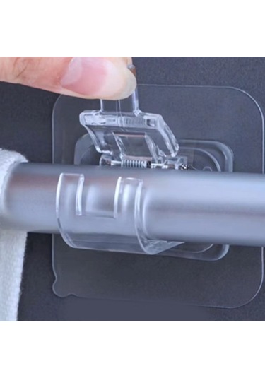 Tenfowee Duvar Delmeyen Perde Çubuğu Braketi, Yapıştırıcı Arka Tabla İle Kolay Kurulum, Banyo-mutfak Uygun, Abs Malzeme, 2 Adet