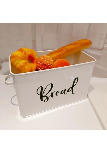 Willowhaven Faridabio Metal Ekmek Kutusu Beyaz Ekmek Ve Gıda Saklama Kabı Beyaz