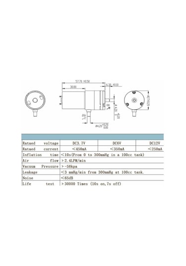12v Mini Hava Pompası 60kpa 2.8l/dakika Vakum Akvaryum Medikal Hava Tankı Gaz Motor Havalandırma