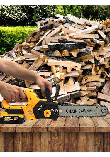 Germany Style 8007VFX Çift Akülü Otomatik Yağlamalı Dal Budama Makinesi Odun Ağaç Kesme Testeresi