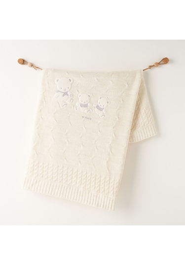 Andywawa Kız Bebek Triko Battaniye - Andywawa - Ecru - 0-6 Ay - Ac26341-ecru-0-6 Ay Ekru