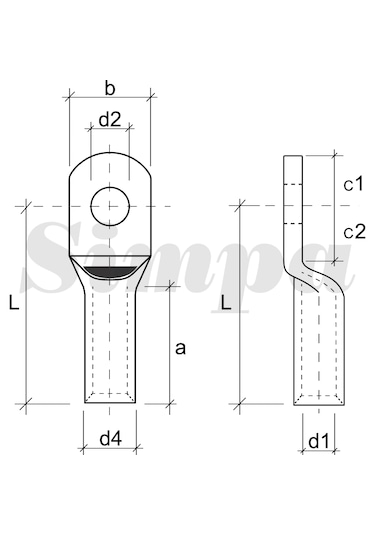 Sımpa Skp-e/070-m10/sd Kablo Pabucu Standart Delik , 70mm2 M10