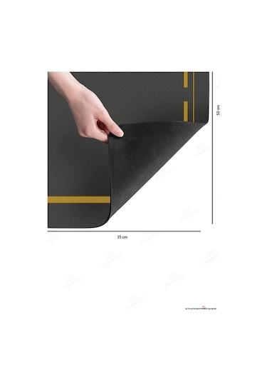 1 Adet - Siyah 35x50cm Bulaşık Matı, Kurulama Matı, Tezgah Üstü Mat, Su Emen Mat, Lavabo Paspası