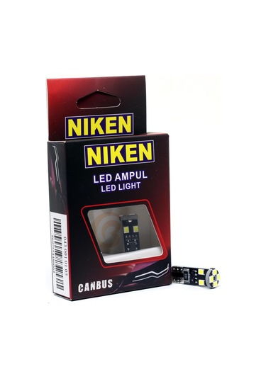 Niken 12V T10 Büyük Dipsiz Ampul 8 Led'Li 2’Li Set - Beyaz Işık