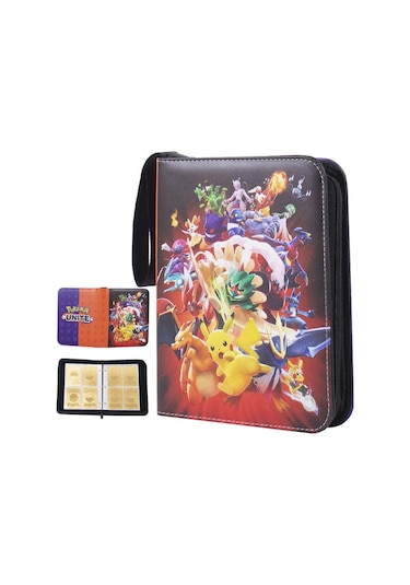 Hfambition Pokemon Kartları İçin Taşınabilir 400 Kartlı Koleksiyon Kutusu - 50 Sayfa 4 Cepli, Pu+eva Malzeme, Sağlama Ve Düzenleme Özelliği Çok Renkli