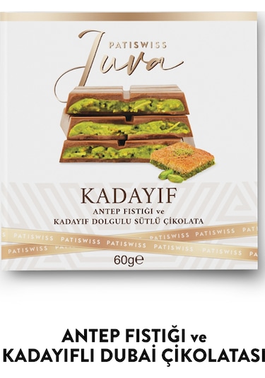 Juva Antep Fıstığı Ve Kadayıflı Dubai Çikolatası, 60g