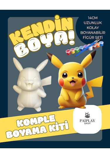 Pikachu - Boyama Seti Ve Pikachu Figürü