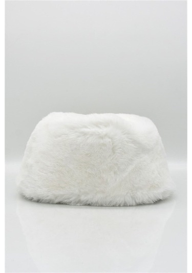Kadın Cossack Kalpak Kürklü Beyaz Şapka Ekru Standart