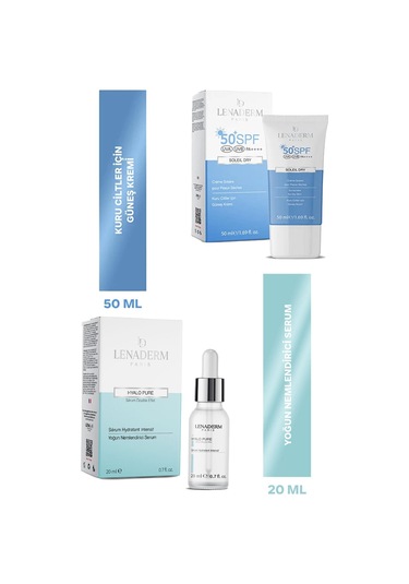 Lenaderm Hyalo Pure Serum 20 Ml+lenaderm Soleil Dry Güneş Kremi 50 Ml