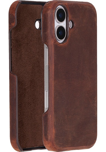 Bloomcase Ultimate Jacket Saddle Brown - Apple Uyumlu iPhone 17 6.3" Hakiki Deri Kılıf Kahverengi