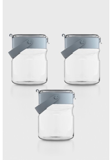 Renga Mono 900 Ml Turkuaz Kapaklı 3'lü Cam Kavanoz Seti 131064 Turkuaz