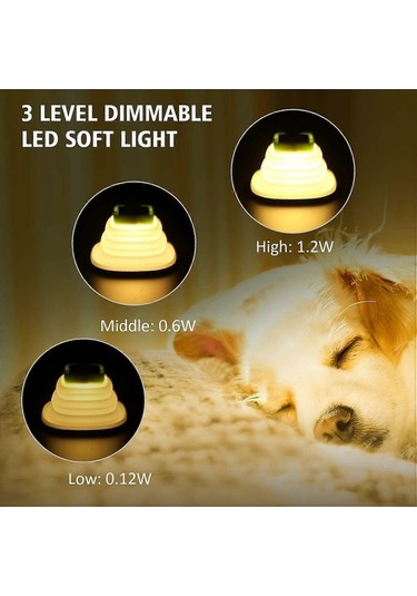 Bloomnest Katlanabilir Led Fener Kamp Işığı - Sıcak Beyaz - Su Geçirmez - Güneş Enerjili - 3 Modlu El Feneri Asorti Çok Renkli