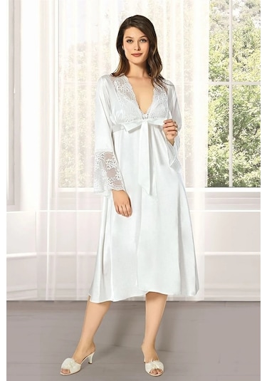 Alissa 8640 Kadın Çeyizlik Saten 6'lı Set-ekru Çok Renkli
