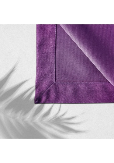 Kadife Dokulu Masa Örtüsü Mor Rengi