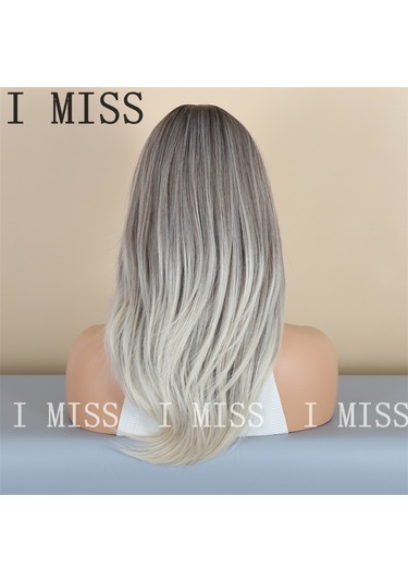 Siyah Degradeli Ve Sekiz Rakamı Şeklinde Perçemli Doğal Sentetik Peruk