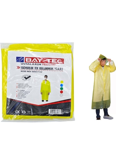 Yağmurluk Tek Kullanımlık Sarı Bay-tec Mk5102