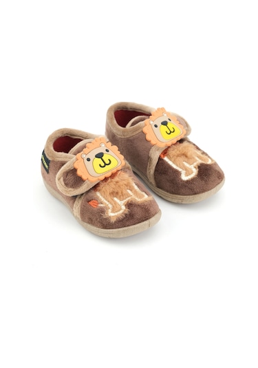 Gezer Erkek Çocuk Bebek Kışlık Cırtlı Ayarlanabilir Günlük Okul Kreş Panduf Ayakkabı Kahverengi