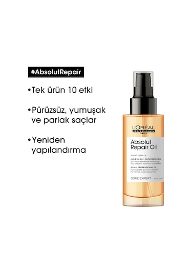 L'Oréal Professionnel Expert Absolut Repair Yıpranmış Saçlara 10 Etkili Saç Bakım Yağı 90 ML