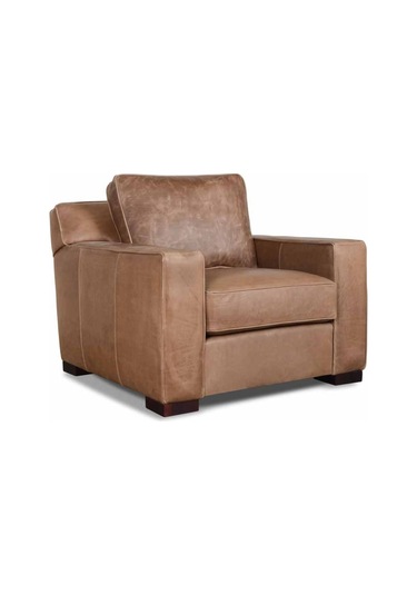 Hanelmobilya Hanel Mobilya Durham Chester Berjer Tekli Koltuk Kahve Suni Deri