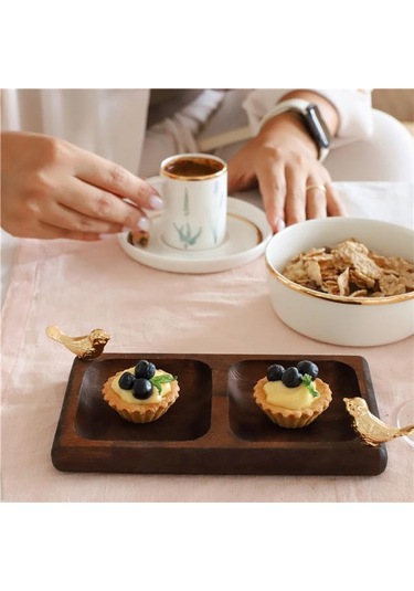 Akayev Ahşap 2 Bölmeli Altın Kuş Sunumluk