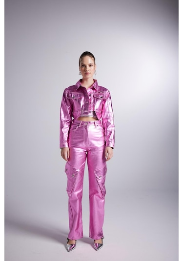 Holly Lolly Varak Kaplama Kargo Cepli Millen Pantolon Pembe