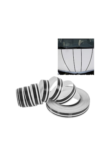 Cbtx 12MM x 9.8M Kendinden Yapışkanlı Dekoratif Şerit Bant Siyah