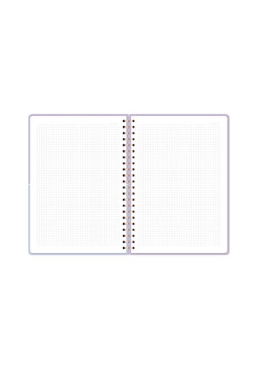 20x28 Spiralli Sert Kapak Lastikli Kareli Not Defteri Lila Lila