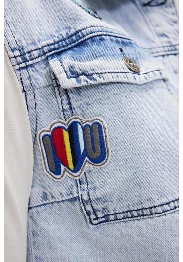 Joanne Ocean Blue Kadın Denim Yelek Açık Mavi