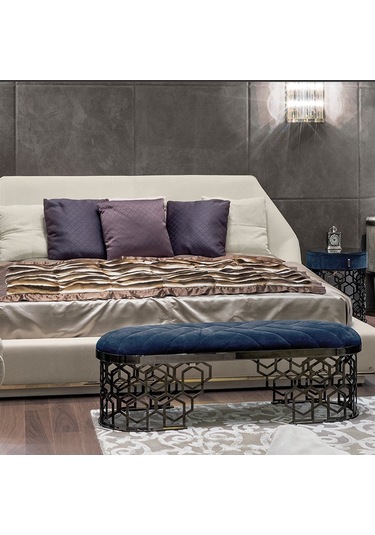 Siyal Metal Krom Puf Bench