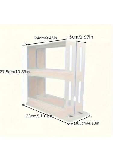 Fochsia 1 Adet Beyaz 2 Katlı Döner Baharatlık, Mutfak & Ofis Düzenleyici Beyaz
