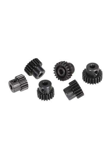 Youmex 1/10 Rc Araba İçin Metal M0.53 Dişli Seti - 17t,18t,19t,20t,21t,22t Motor Pinion Dişlileri 3.175mm Mil Çapı Siyah