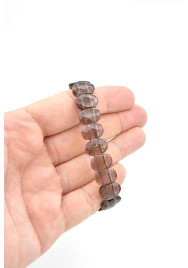Hakiki Doğal Dumanlı Kuvars Taşı Bileklik Kahverengi