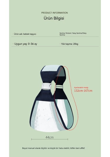 Jian Fan Yenidoğan Askıbebek Yatayönsarma Bebek Bel Taburesi