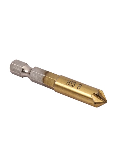 Sointeresting 6 X 5 Flüt 90 Derece 1/4 İnç Altıgen Hss Havşa Matkap Ucu Seti Pah Kesici 6-19