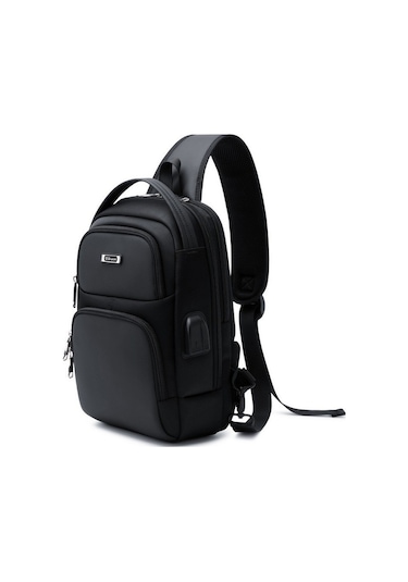 Wiersoon W51831 Tek Askılı Şarj Portlu Omuz/göğüs/sırt Çantası Siyah