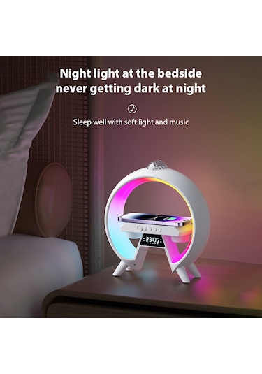 Gajeena G66 Multifonksiyonlu Bluetooth Hoparlör: Renkli Işık Efekti, Saat Gösterimi, Konuşma Fonksiyonu, Kablosuz Şarj Ve Taşınabilir Karaoke