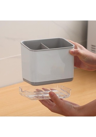 Pazly Çift Katmanlı Ayrılabilir Kafes Çatal Kaşık Depolama Tutucu Drenaj Raf Mutfak Organizatör Siyah Siyah