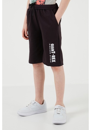 Lela Pamuklu Regular Fit Bisiklet Yaka Şortlu Alt-Üst Erkek Çocuk Takım 6212018 Gri